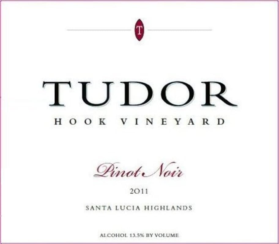 Tudor Wines Hook Vineyard Pinot Noir 2011 Front Label