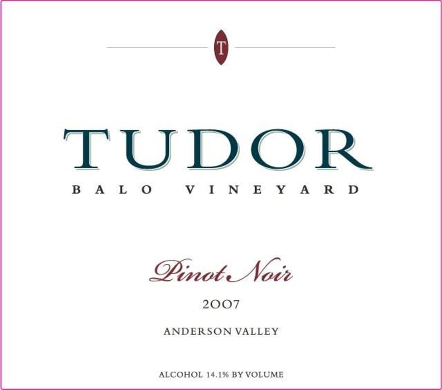 Tudor Wines Balo Pinot Noir 2007 Front Label