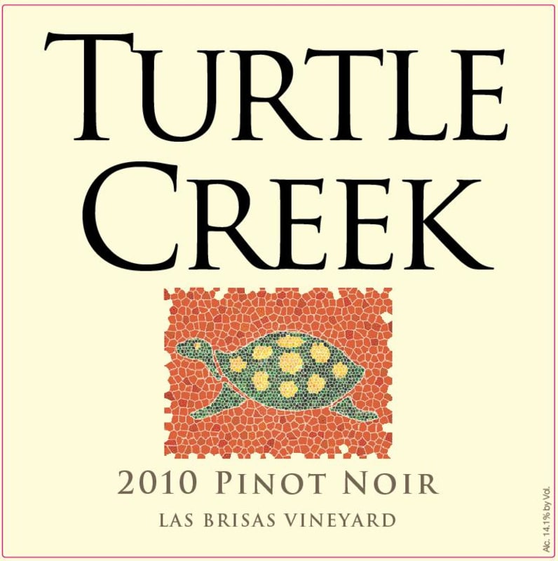 Turtle Creek Las Brisas Vineyard Pinot Noir 2010 Front Label