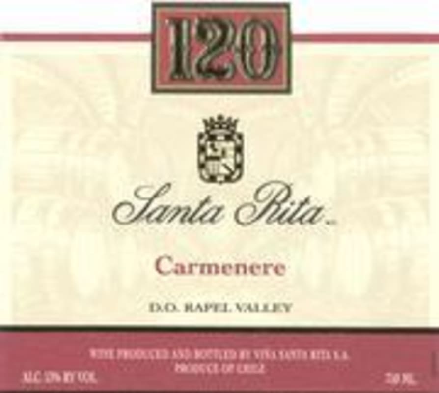 Santa Rita 120 Carmenere 2002 Front Label