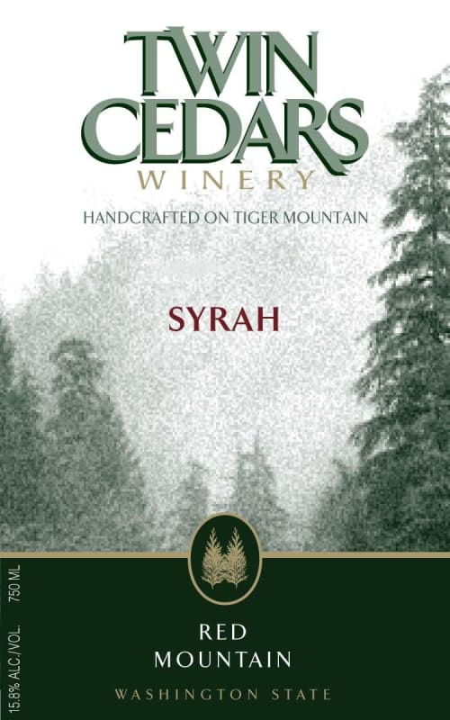 Twin Cedars Winery Syrah 2013 Front Label