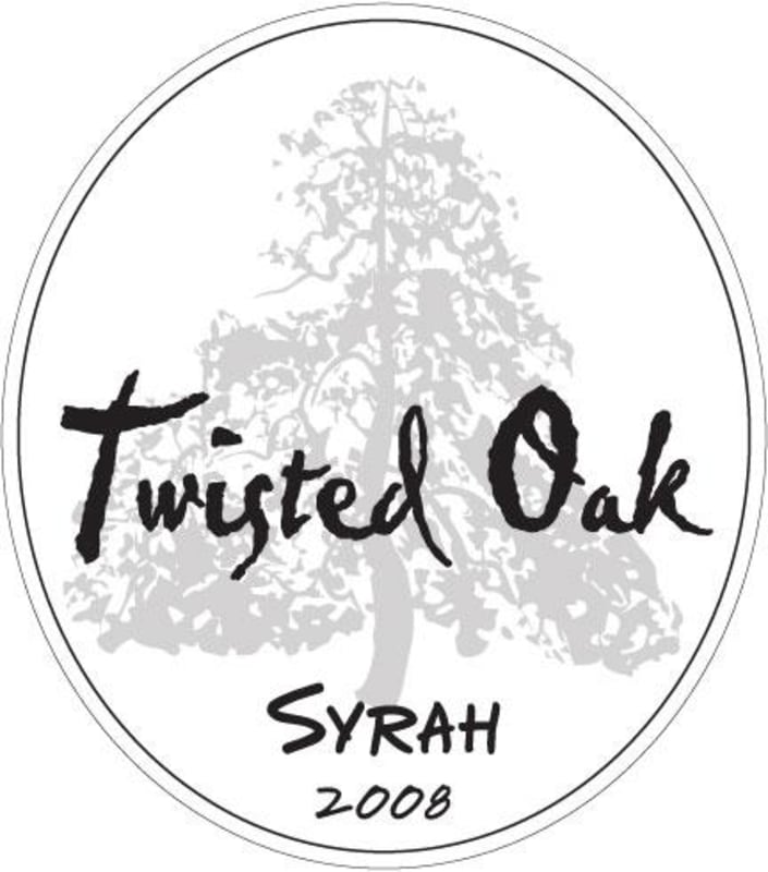 Twisted Oak Winery Tanner Vineyard Syrah 2008 Front Label