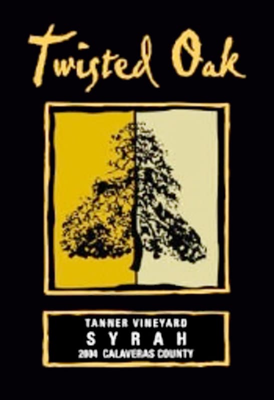 Twisted Oak Winery Tanner Vineyard Syrah 2004 Front Label