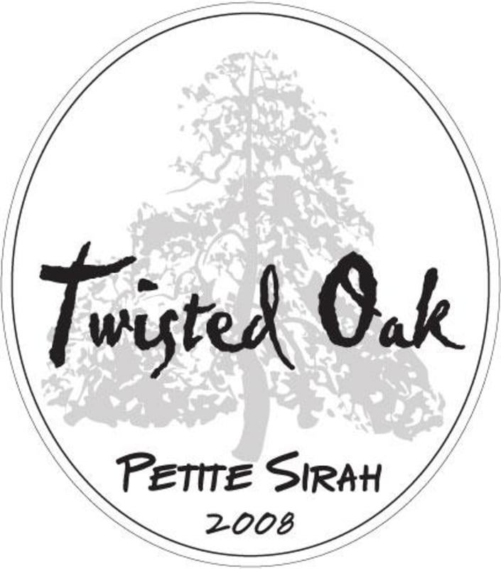Twisted Oak Winery Petite Sirah 2008 Front Label