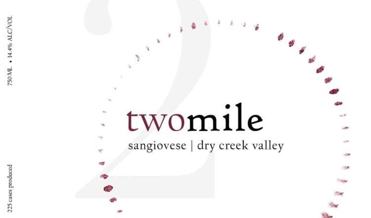Two Mile Wines Sangiovese 2009 Front Label