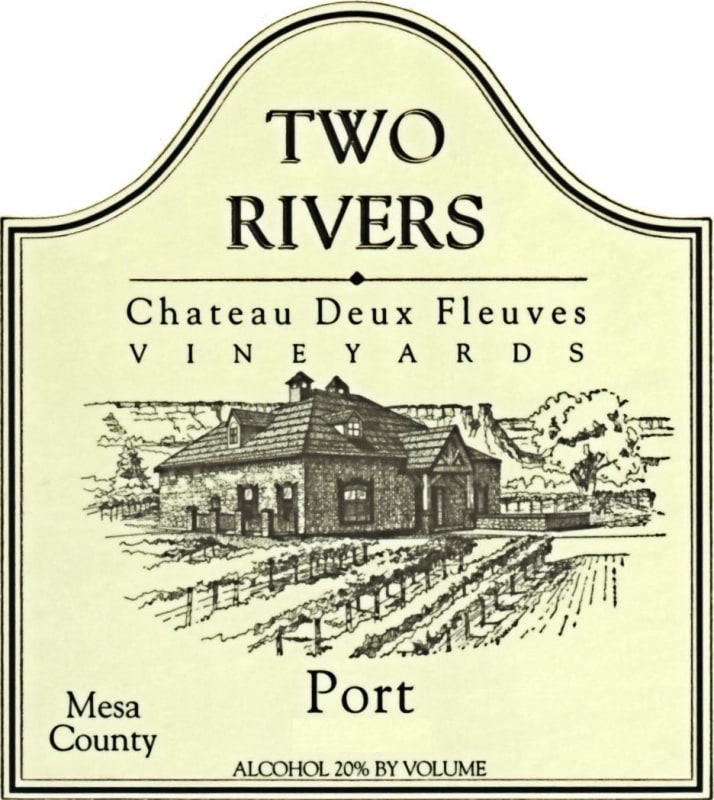Two Rivers Winery and Chateau Mesa County Deux Fleuves Vineyards Port 2013 Front Label