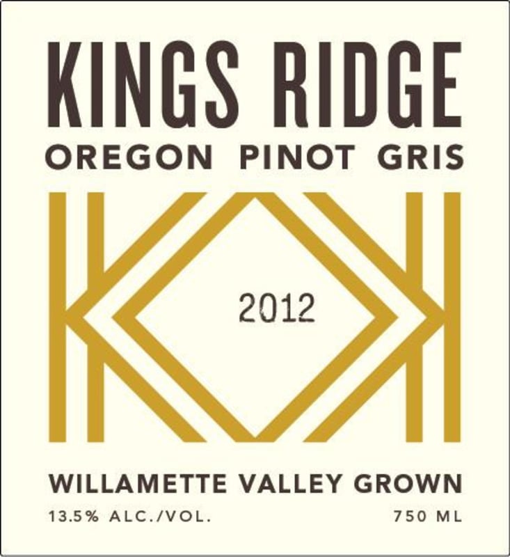 Union Wine Co Kings Ridge Pinot Gris 2012 Front Label