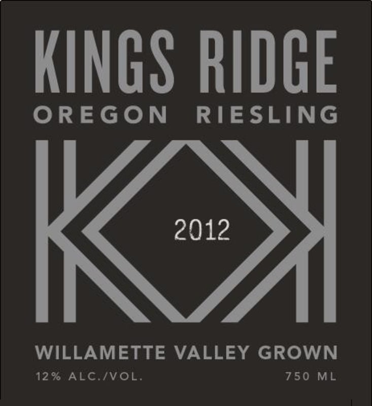 Union Wine Co Kings Ridge Riesling 2012 Front Label