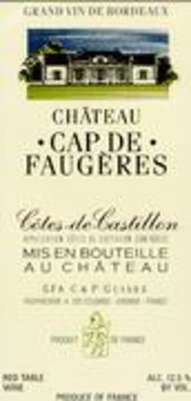 Chateau Cap de Faugeres 2001 Front Label