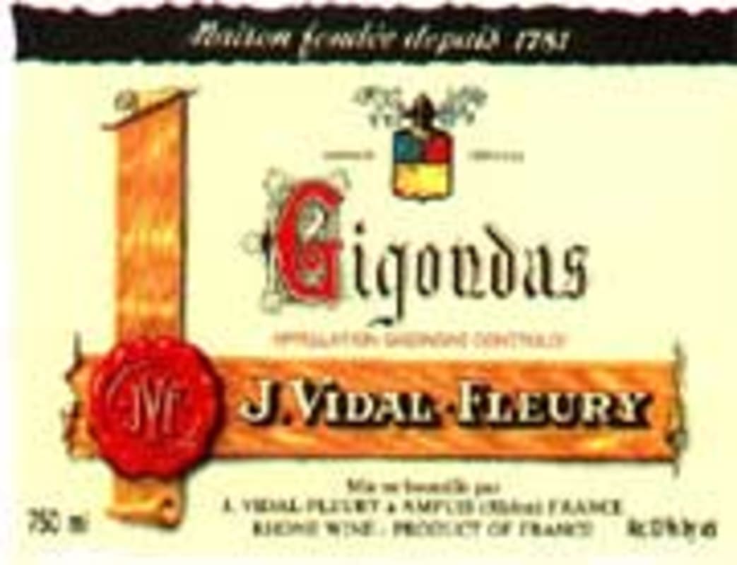Vidal-Fleury Gigondas 1998 Front Label