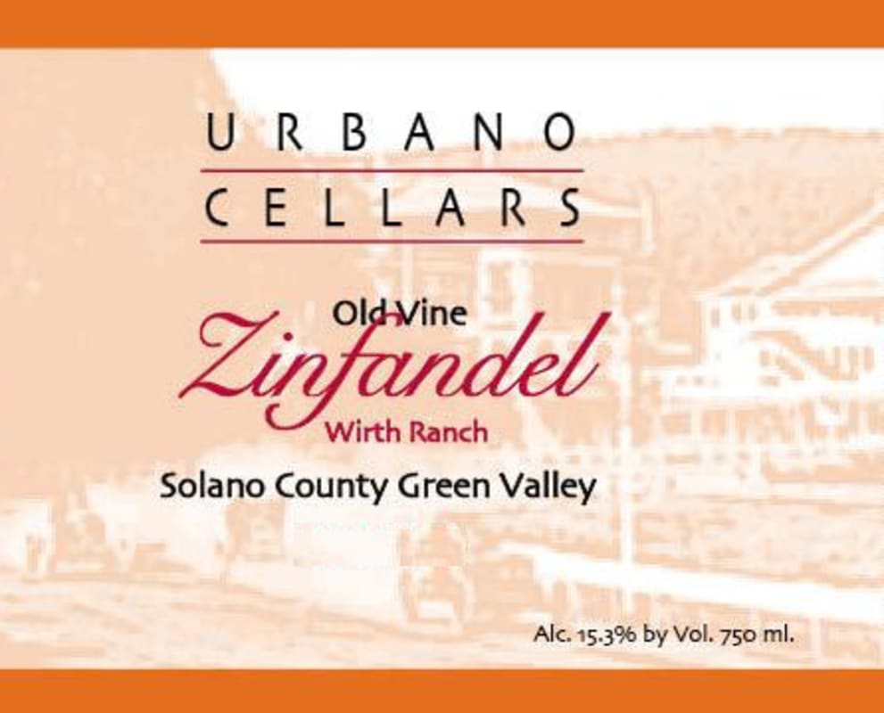 Urbano Cellars Wirth Range Old Vine Zinfandel 2007 Front Label