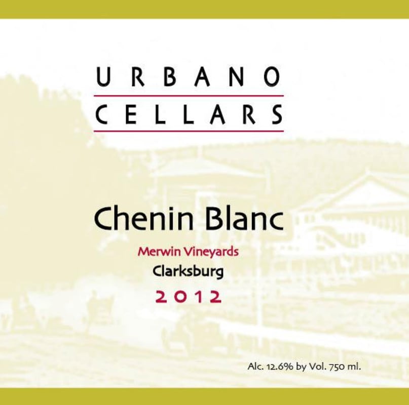 Urbano Cellars Merwin Vineyards Chenin Blanc 2012 Front Label