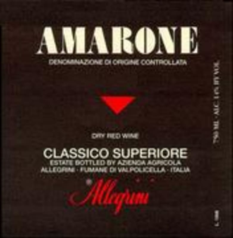 Allegrini Amarone Classico 1995 Front Label
