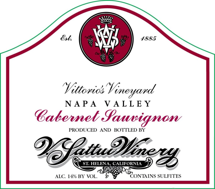 V. Sattui Vittorio's Vineyard Cabernet Sauvignon 2007 Front Label