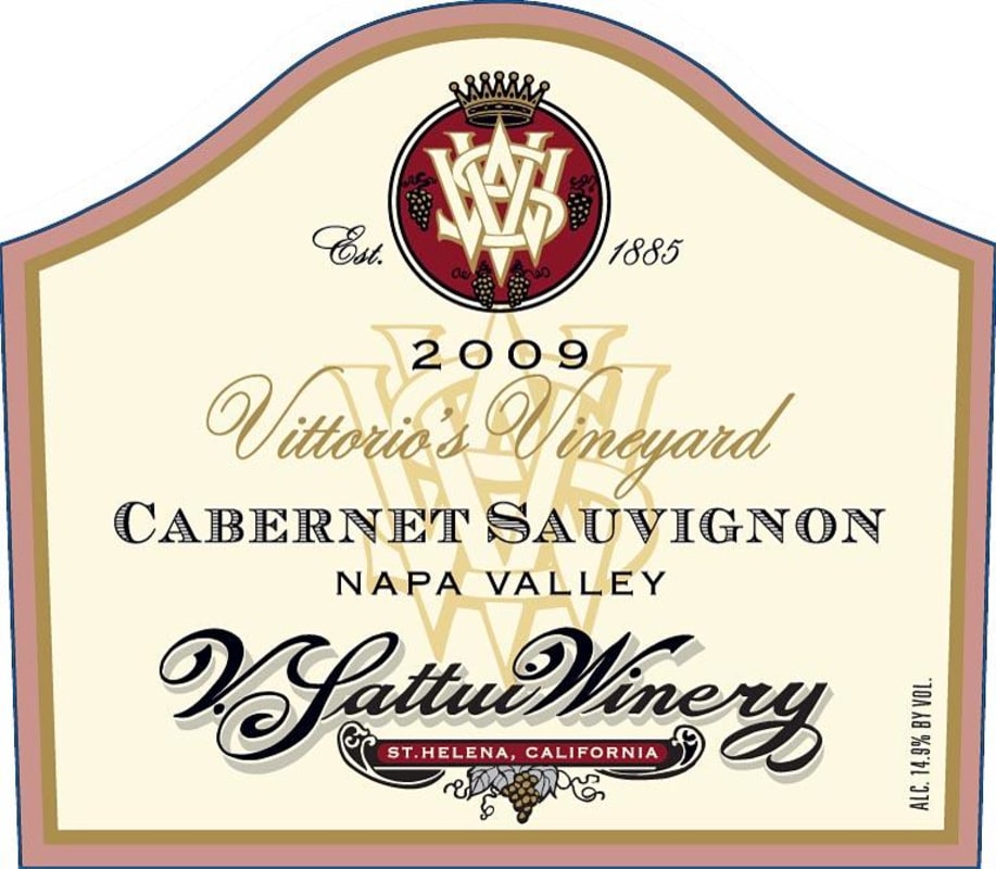 V. Sattui Vittorio's Vineyard Cabernet Sauvignon 2009 Front Label