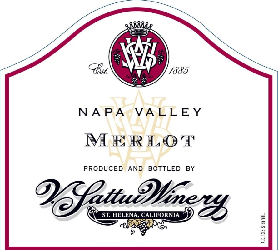 V. Sattui Merlot 2012 Front Label