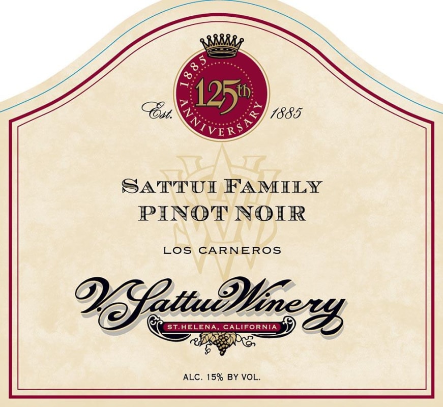 V. Sattui Pinot Noir 2014 Front Label