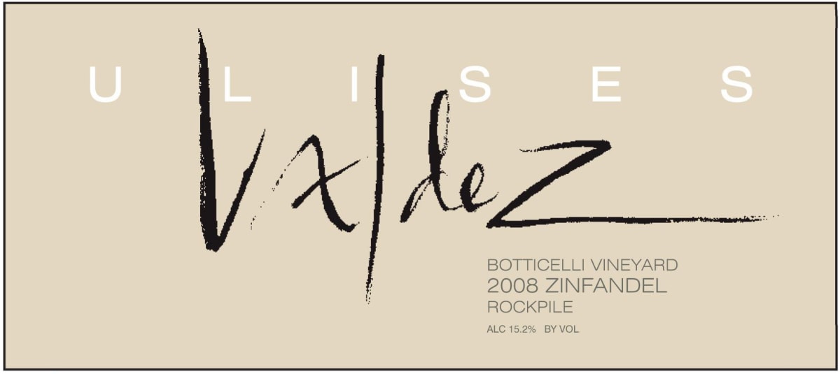 Valdez Family Winery Botticelli Vineyard Zinfandel 2008 Front Label