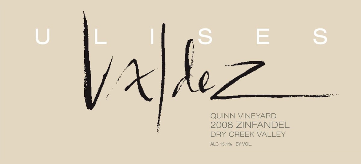 Valdez Family Winery Quinn Vineyard Zinfandel 2008 Front Label