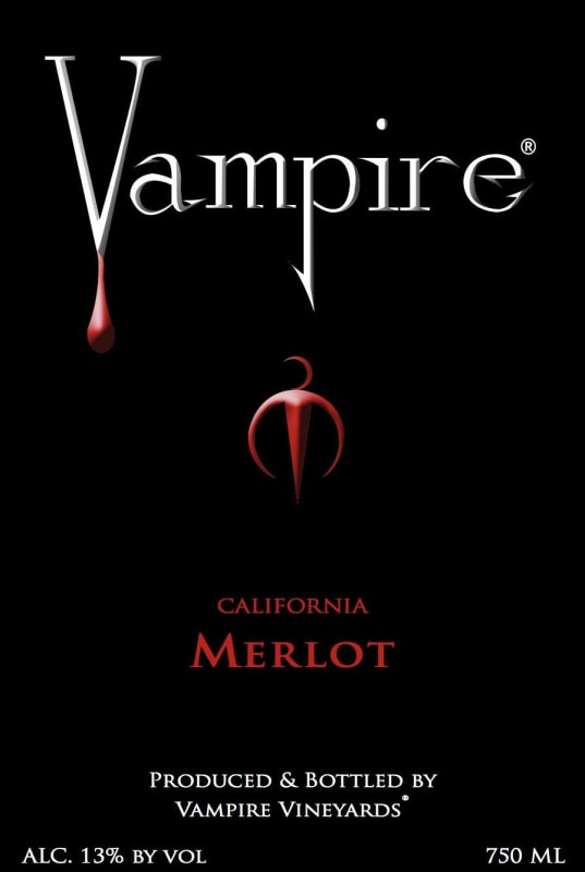 Vampire Vineyards Merlot 2012 Front Label