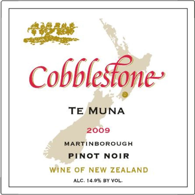 Cobblestone Te Muna Pinot Noir 2009 Front Label