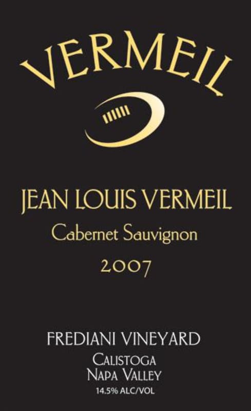 Vermeil Wines Frediani Vineyard Cabernet Sauvignon 2007 Front Label