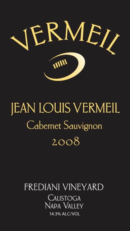 Vermeil Wines Frediani Vineyard Cabernet Sauvignon 2008 Front Label