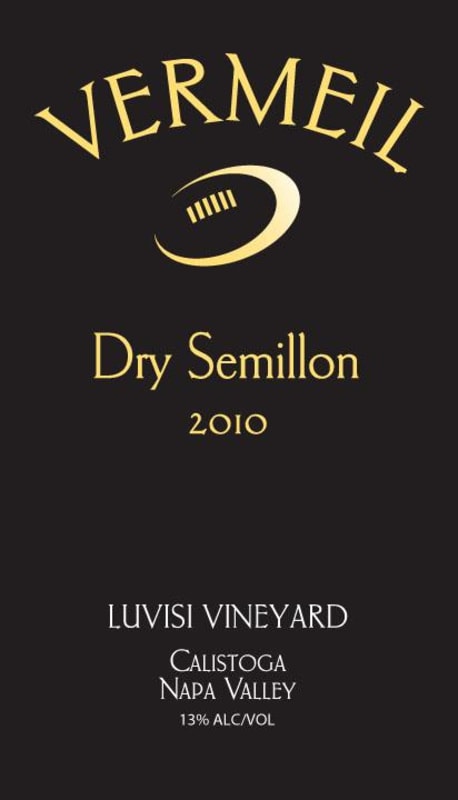 Vermeil Wines Luvisi Vineyard Dry Semillon 2010 Front Label