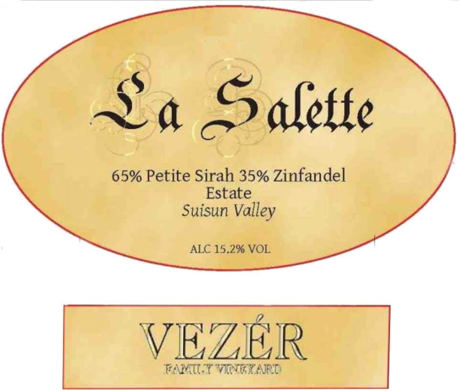 Vezer Family Vineyards La Salette 2012 Front Label