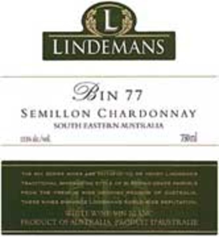 Lindeman’s Bin Series Bin 77 Semillon Chardonnay 2002 Front Label