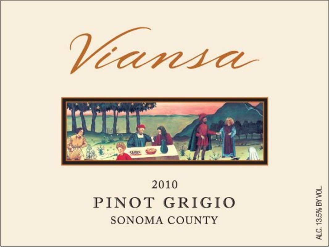 Viansa Winery Pinot Grigio 2010 Front Label