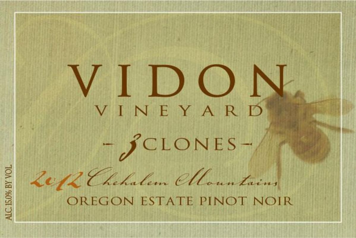 Vidon Vineyard 3 Clones Pinot Noir 2012 Front Label
