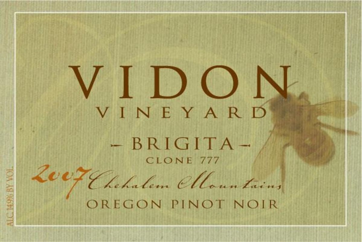 Vidon Vineyard Brigita Clone 777 Pinot Noir 2007 Front Label