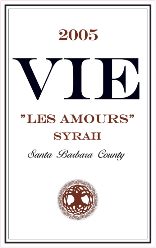 Vie Winery Les Amours Syrah 2005 Front Label