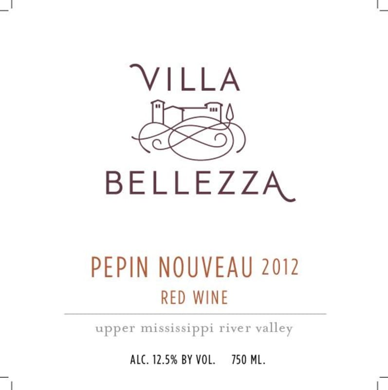 Villa Bellezza Winery and Vineyards Pepin Nouveau 2012 Front Label