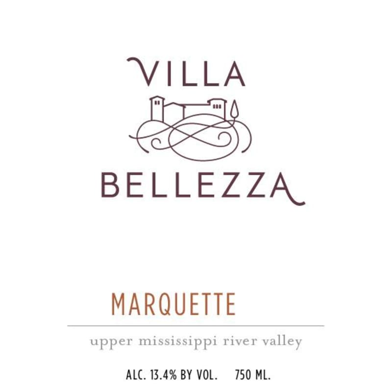 Villa Bellezza Winery and Vineyards Upper Mississippi River Valley Marquette 2013 Front Label