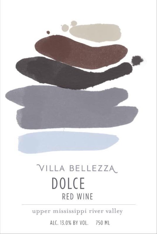 Villa Bellezza Winery and Vineyards Upper Mississippi River Valley Dolce Red 2013 Front Label