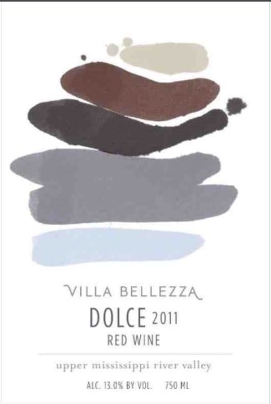Villa Bellezza Winery and Vineyards Upper Mississippi River Valley Dolce Red 2011 Front Label