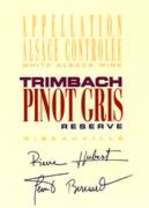 Maison Trimbach Reserve Pinot Gris 2001 Front Label