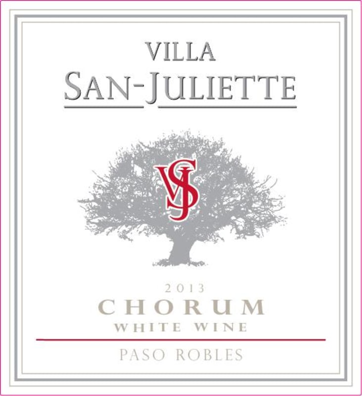 Villa San-Juliette Chorum White 2013 Front Label