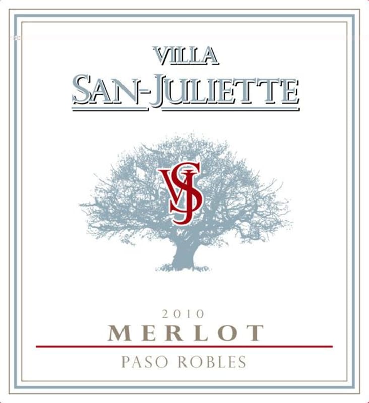 Villa San-Juliette Merlot 2010 Front Label
