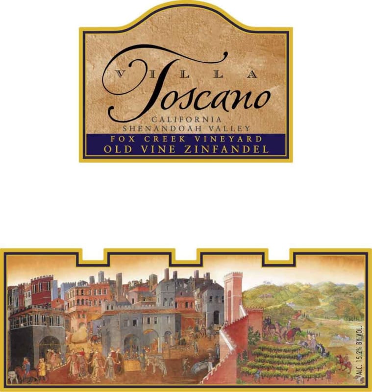 Villa Toscano Winery Fox Creek Old Vine Zinfandel 2013 Front Label