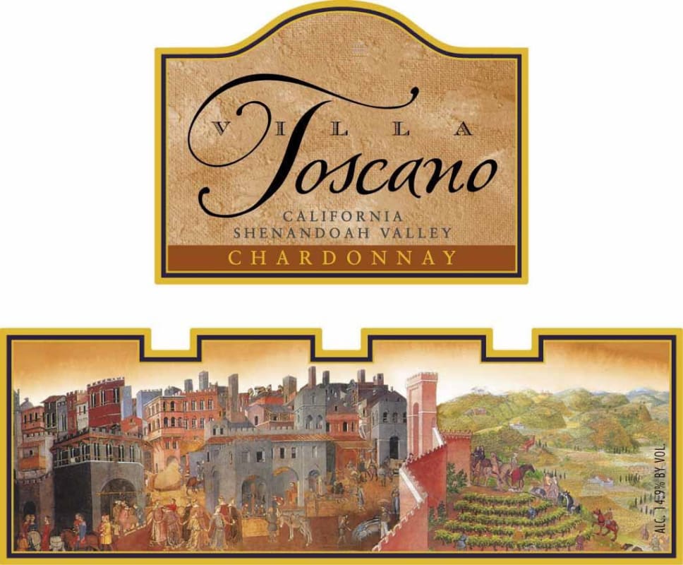 Villa Toscano Winery Chardonnay 2014 Front Label