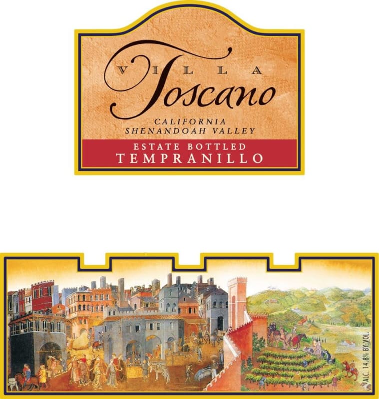 Villa Toscano Winery Tempranillo 2009 Front Label