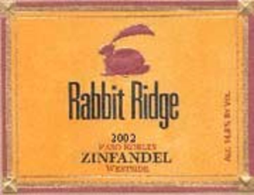 Rabbit Ridge Paso Robles Zinfandel 2001 Front Label