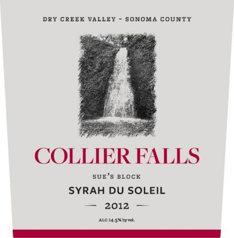 Collier Falls Sue's Block Syrah du Soleil 2012 Front Label
