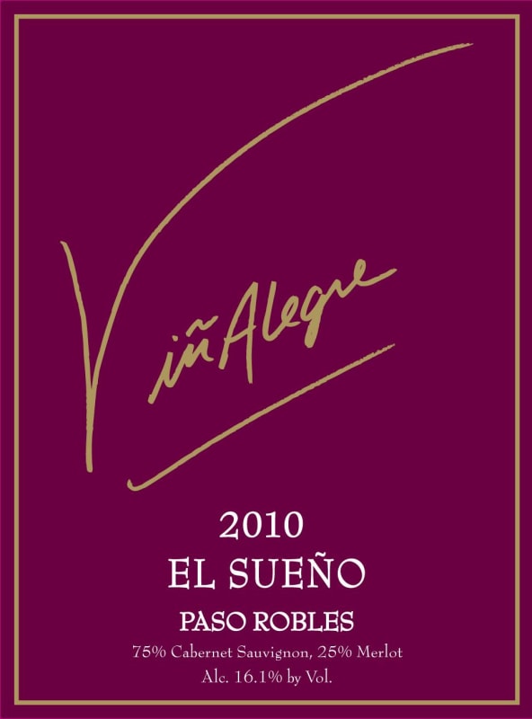 VinAlegre Wines El Sueno Red 2010 Front Label