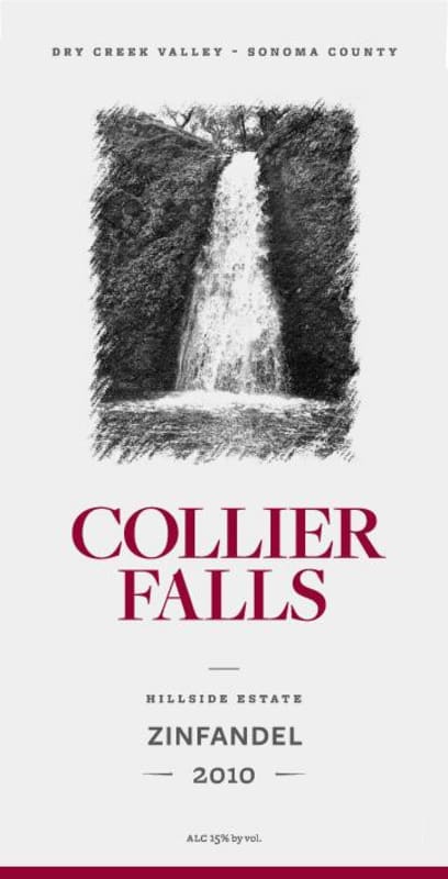 Collier Falls Hillside Estate Zinfandel 2010 Front Label