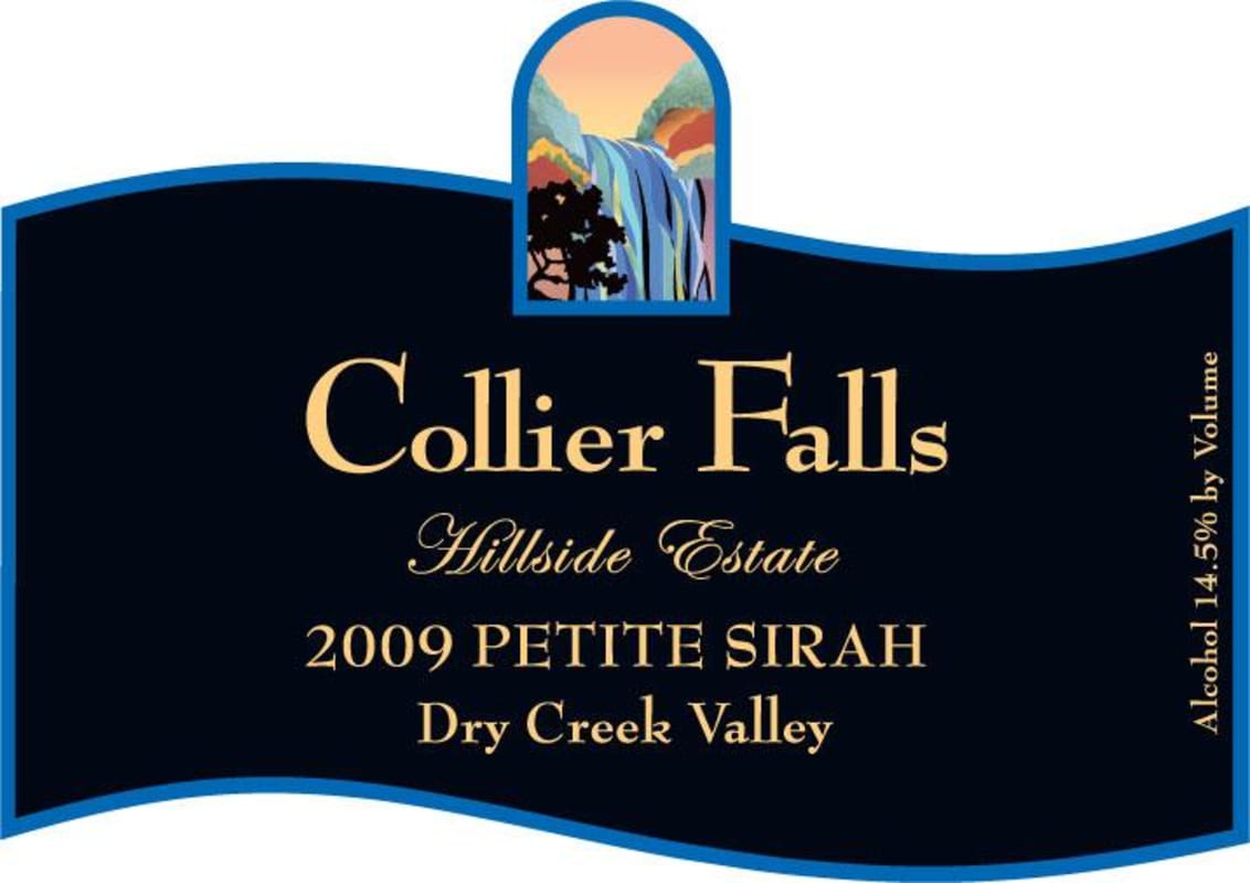 Collier Falls Hillside Estate Petite Sirah 2009 Front Label