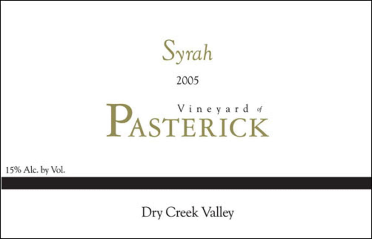 Vineyard of Pasterick Syrah 2005 Front Label